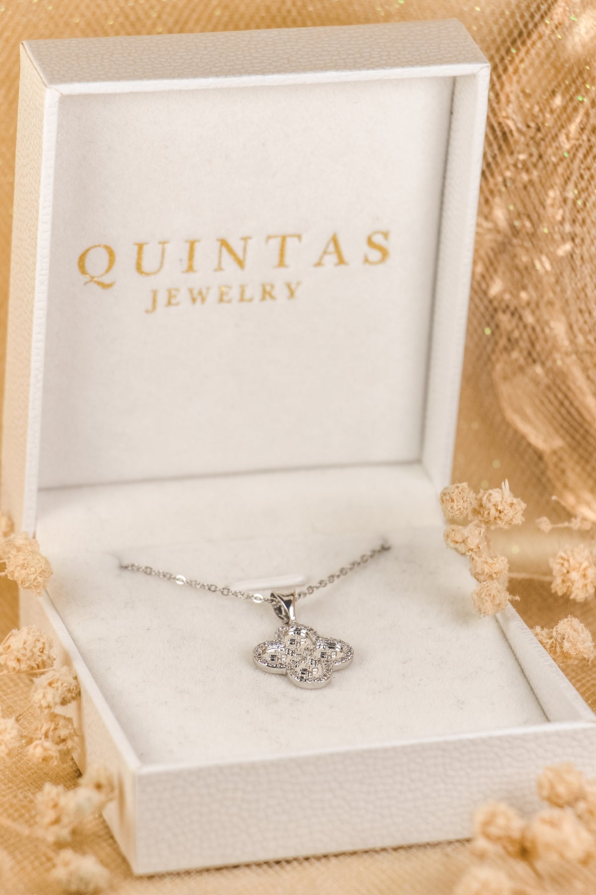 Silver Clover Charm Necklace