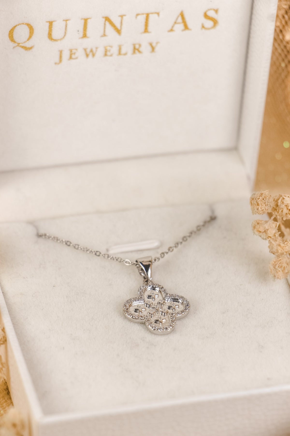 Silver Clover Charm Necklace