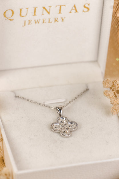Silver Clover Charm Necklace