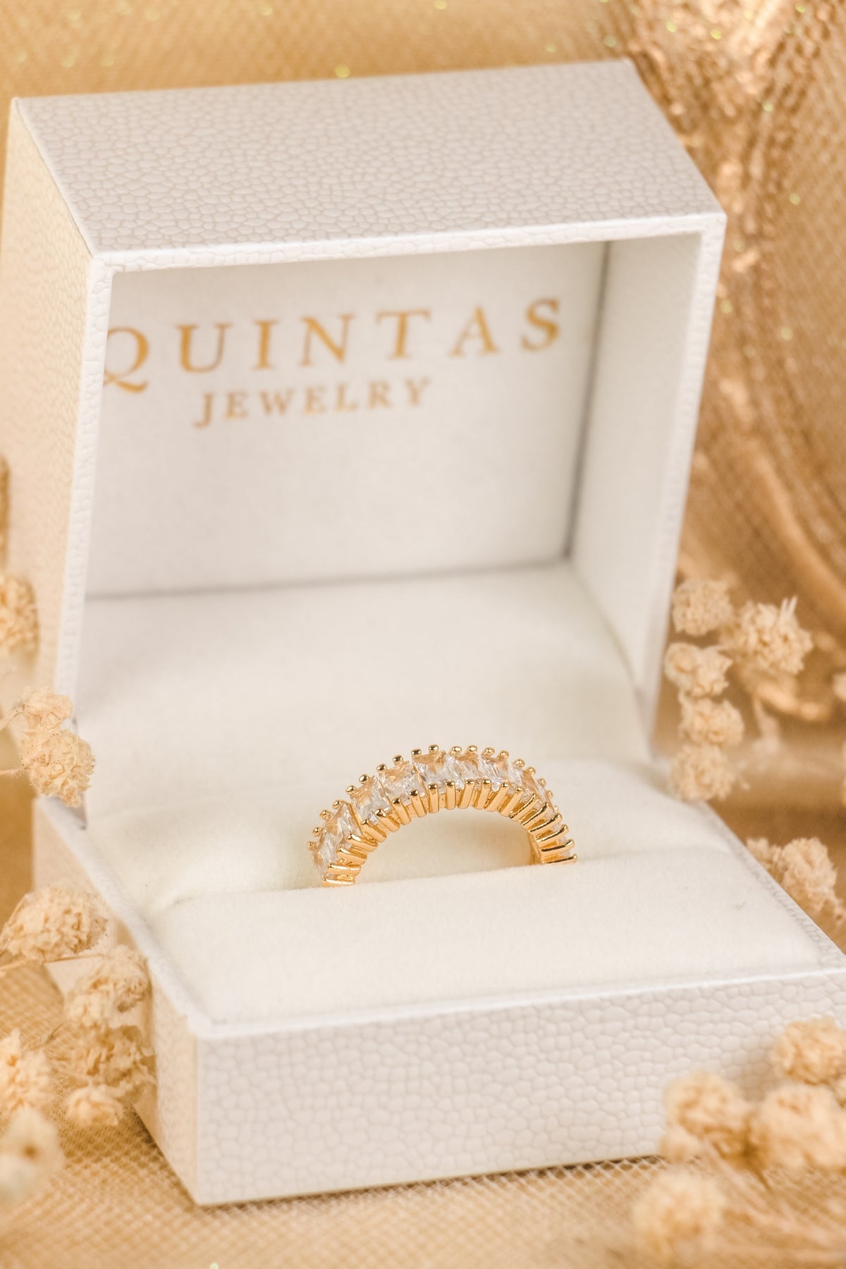 Baguette Eternity Diamond Ring (Adjustable)