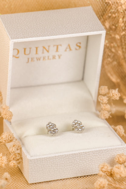 Dollar Sign Silver Stud Earrings