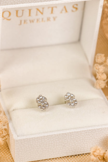 Dollar Sign Silver Stud Earrings