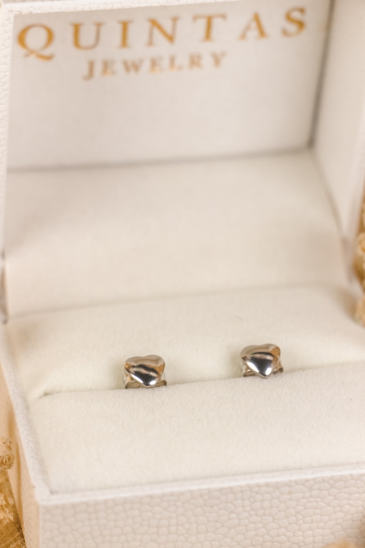 Classic Heart Silver Stud Earrings