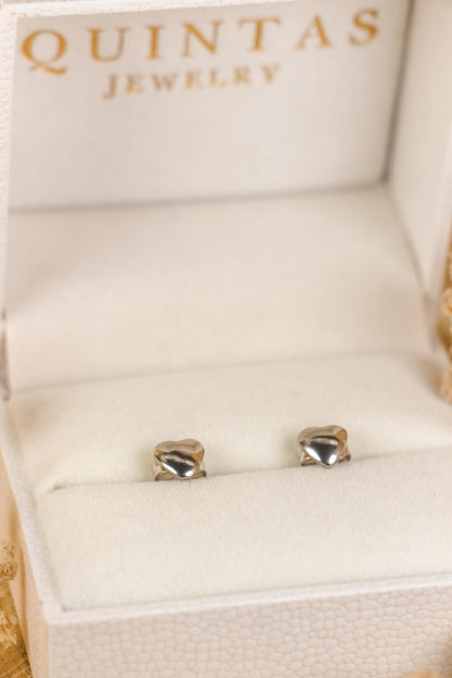 Classic Heart Silver Stud Earrings