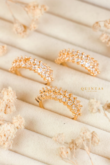 Sparkling Leaf Ring (Adjustable)