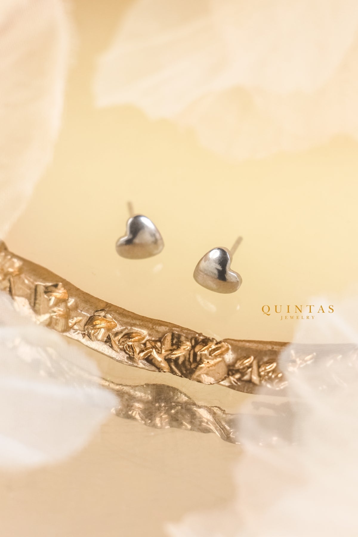 Classic Heart Silver Stud Earrings