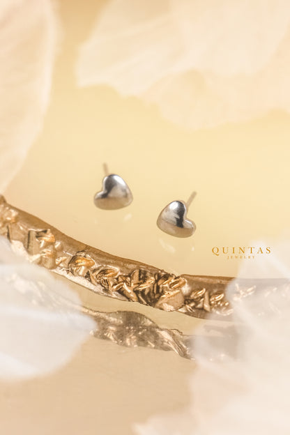 Classic Heart Silver Stud Earrings