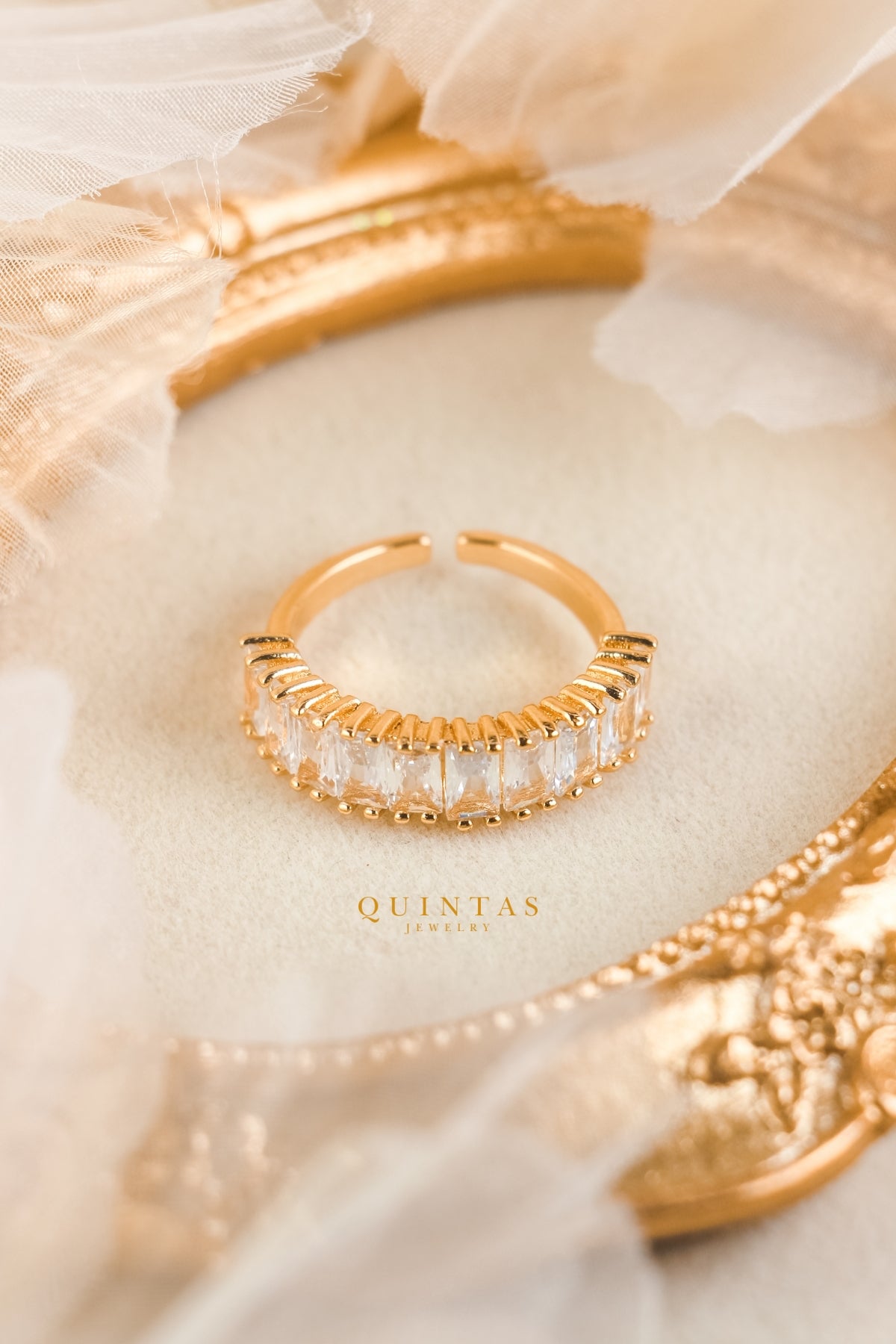 Baguette Eternity Diamond Ring (Adjustable)