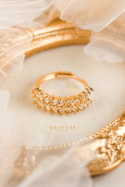 Sparkling Leaf Ring (Adjustable)