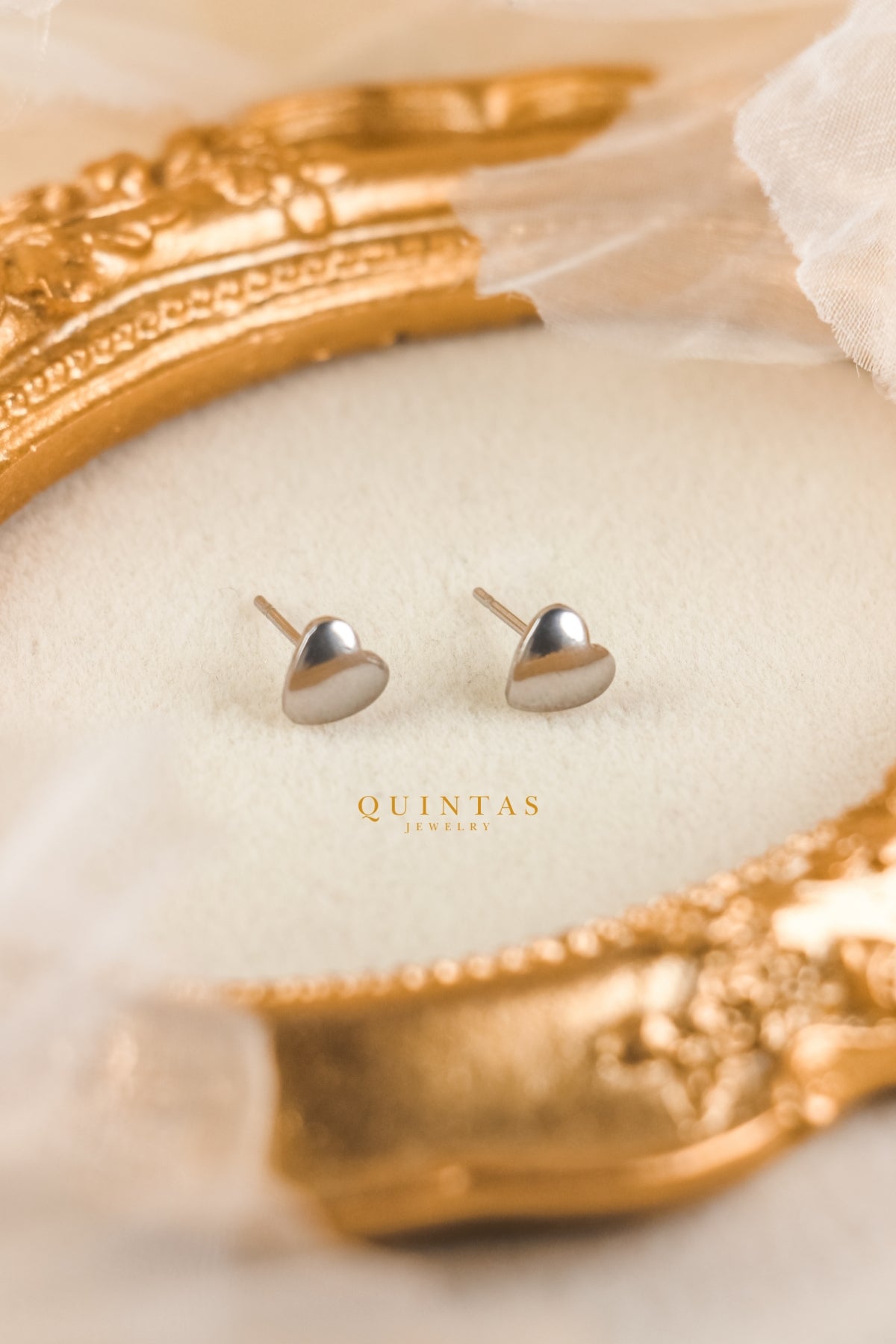 Classic Heart Silver Stud Earrings