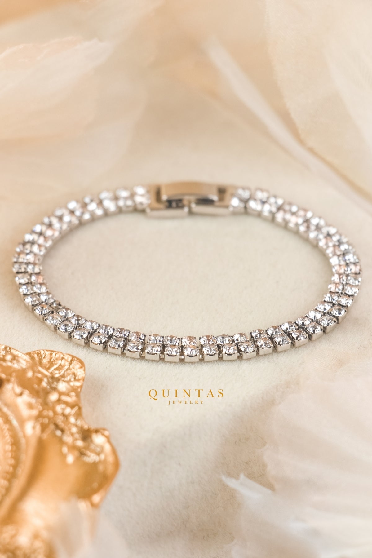 Celestine Double Diamond Silver Bracelet