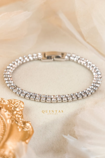 Celestine Double Diamond Silver Bracelet