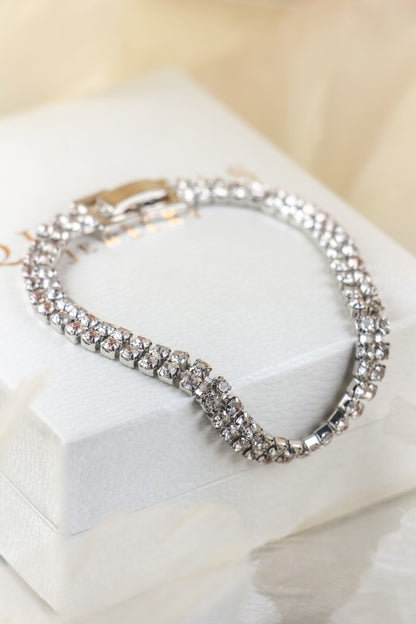 Celestine Double Diamond Silver Bracelet