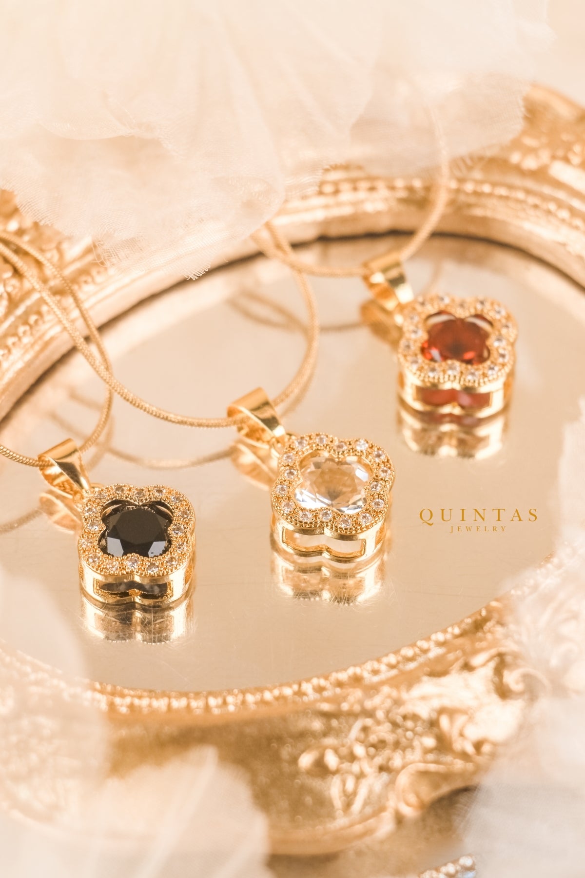 Glass Clover Necklace