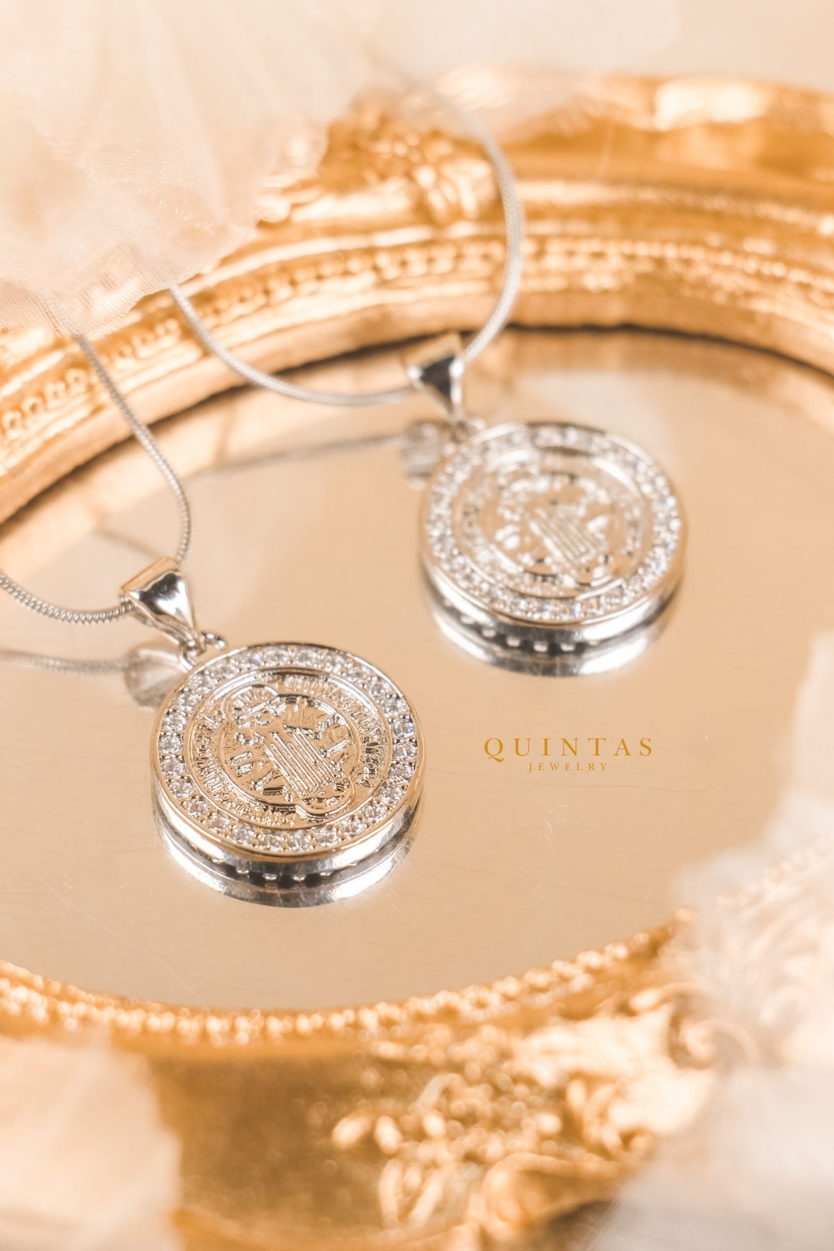 St. Benedict Medallion Silver Necklace