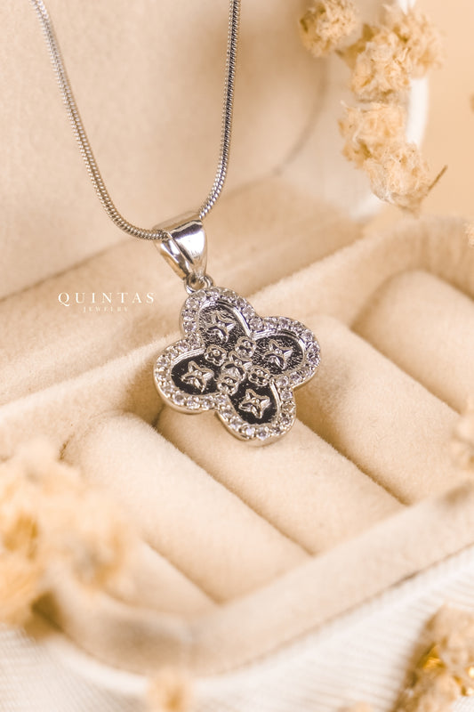 Silver Clover Charm Necklace