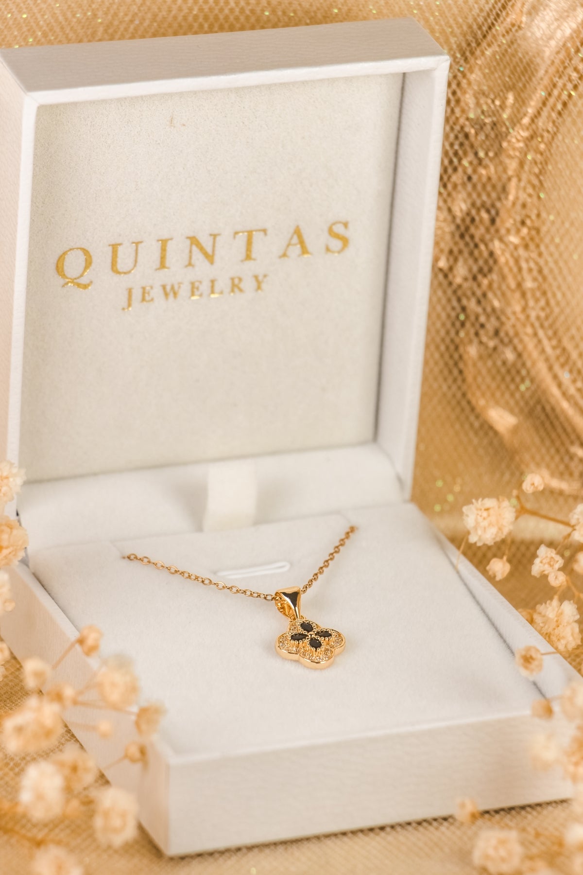 Aurea Black Clover Necklace