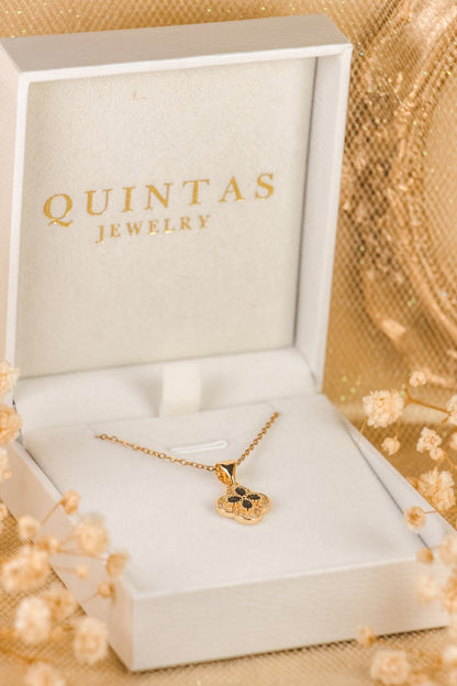 Aurea Black Clover Necklace