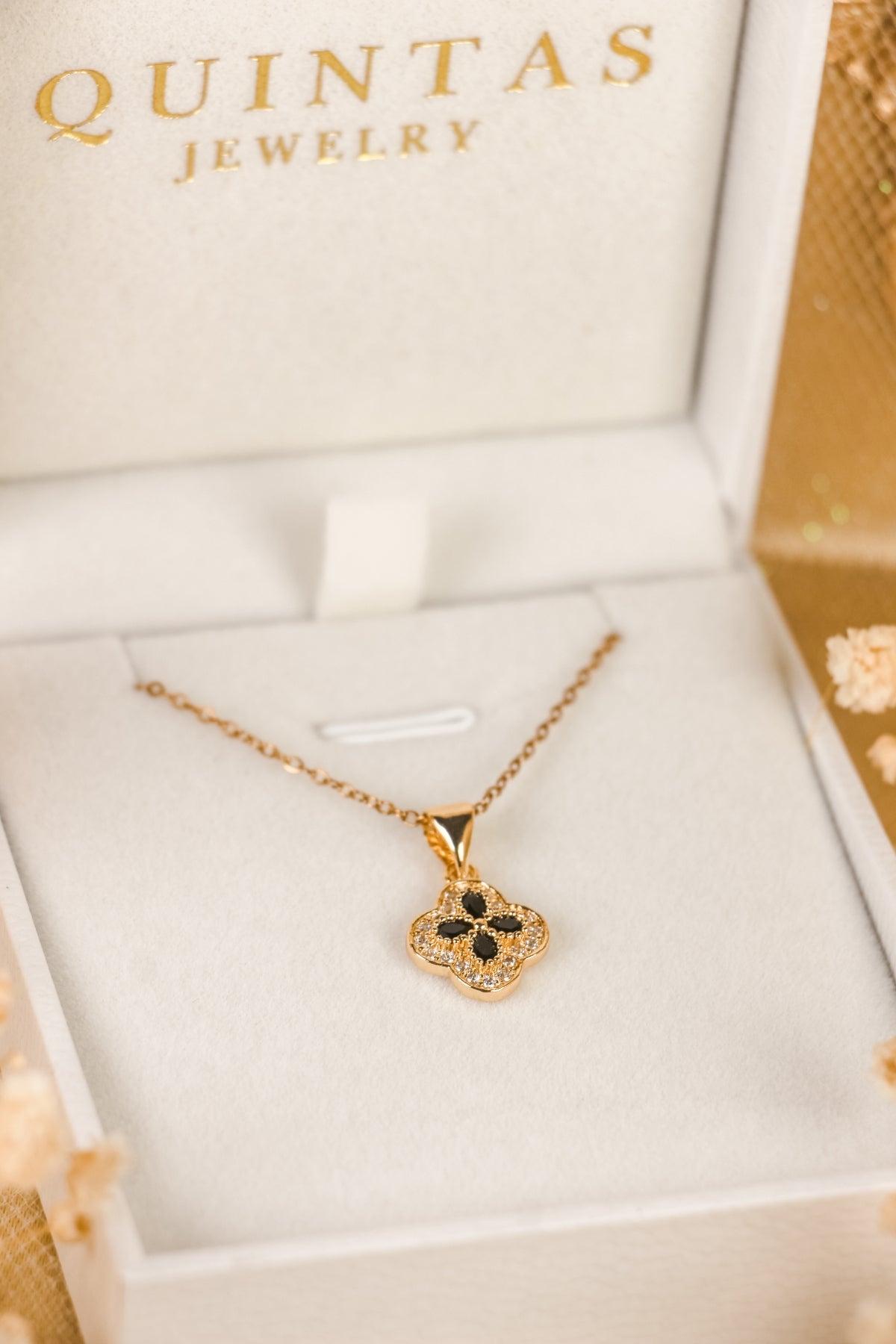 Aurea Black Clover Necklace