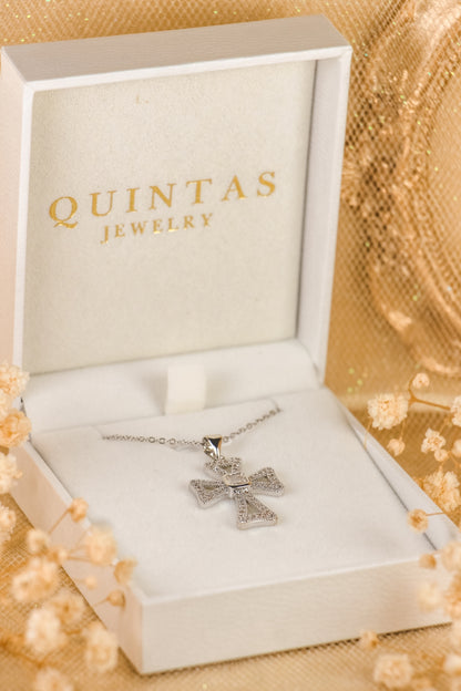 Harmony Diamond Cross Silver Necklace
