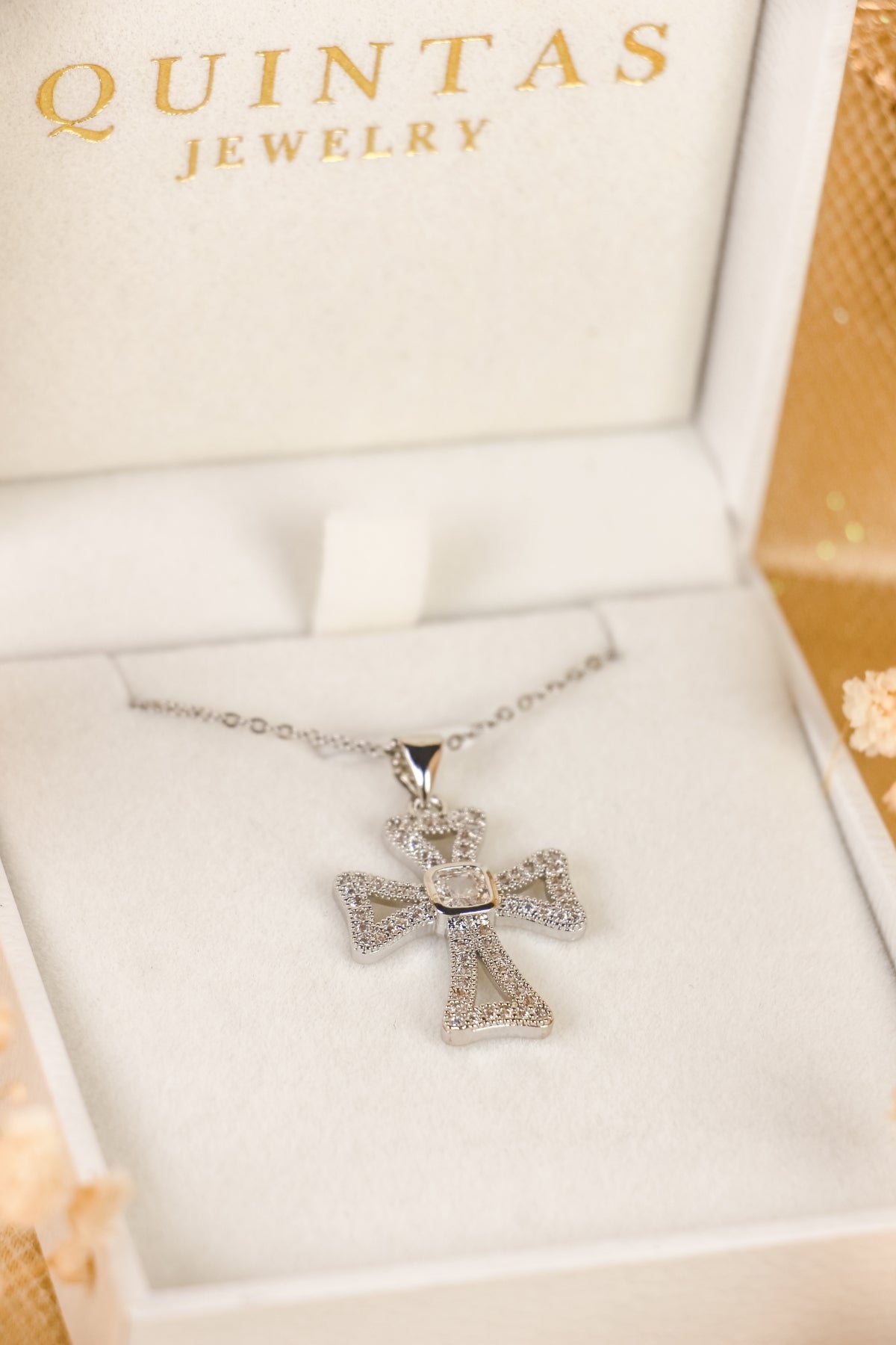 Harmony Diamond Cross Silver Necklace