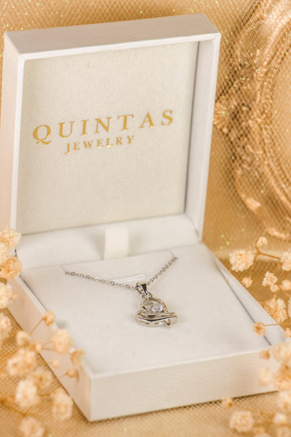 Interwined Hearts Silver Necklace