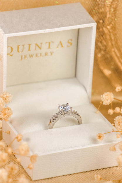 Daphne Diamond Silver Ring (Adjustable)