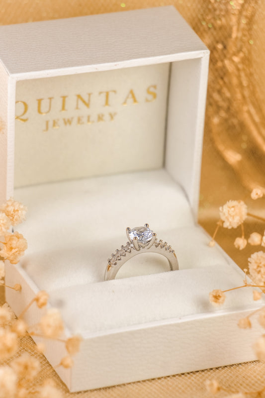 Daphne Diamond Silver Ring (Adjustable)