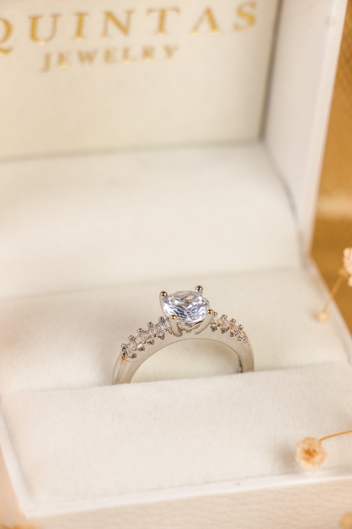 Daphne Diamond Silver Ring (Adjustable)