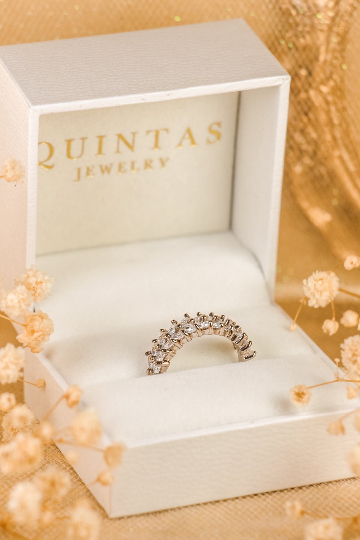 Sparkling Leaf Silver Ring (Adjustable)