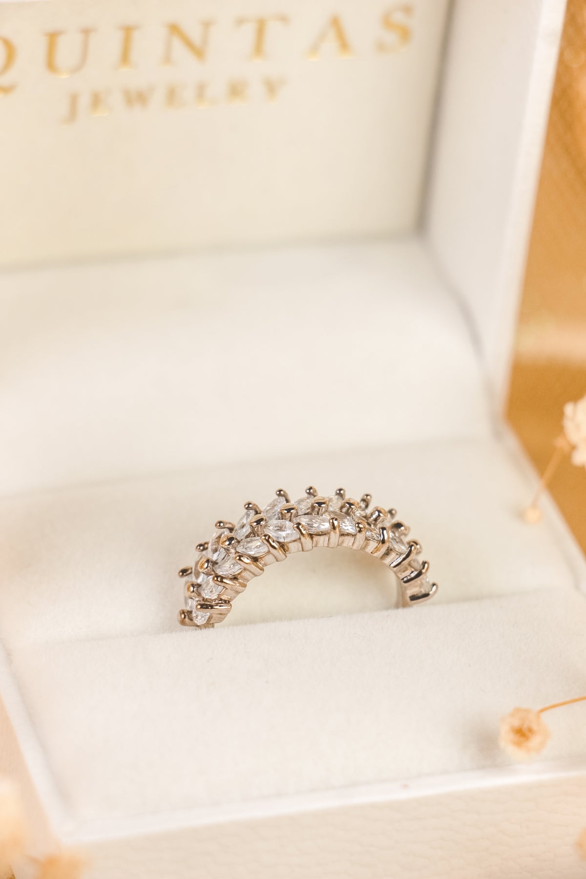 Sparkling Leaf Silver Ring (Adjustable)