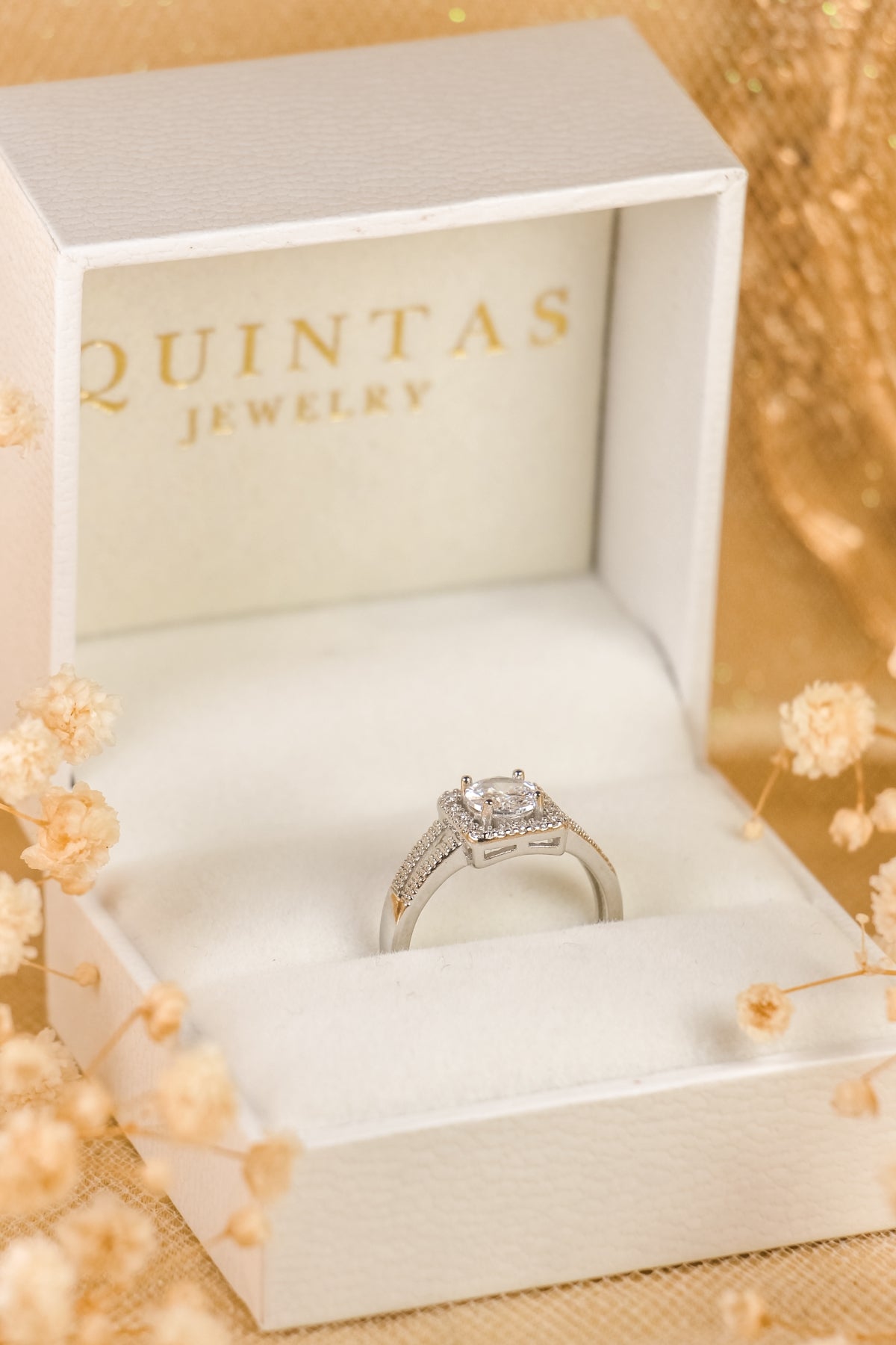 Anastacia Diamond Silver Ring (Adjustable)