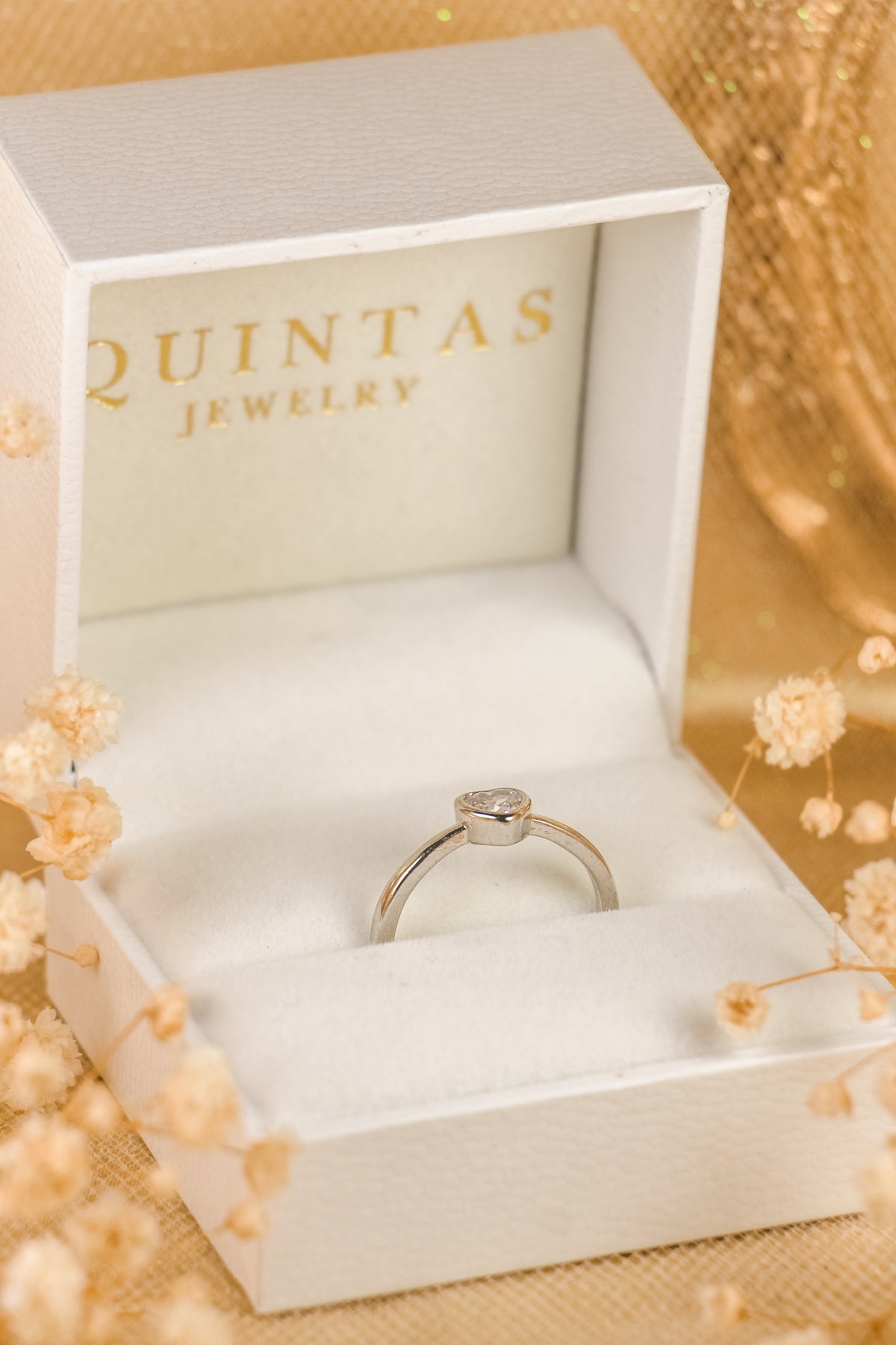 Alina Heart Silver Ring (Adjustable)