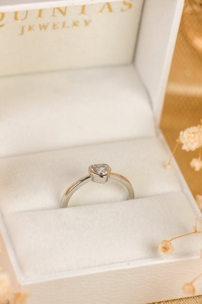 Alina Heart Silver Ring (Adjustable)