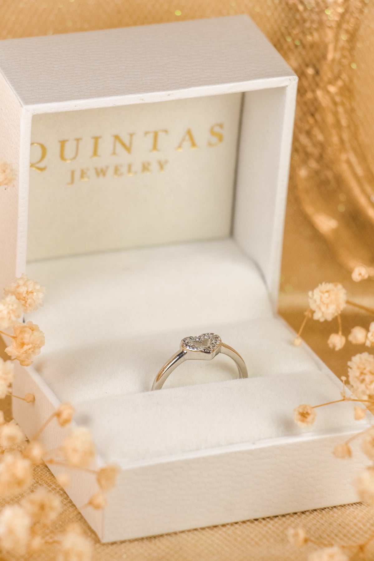 Amelia Heart Silver Ring (Adjustable)