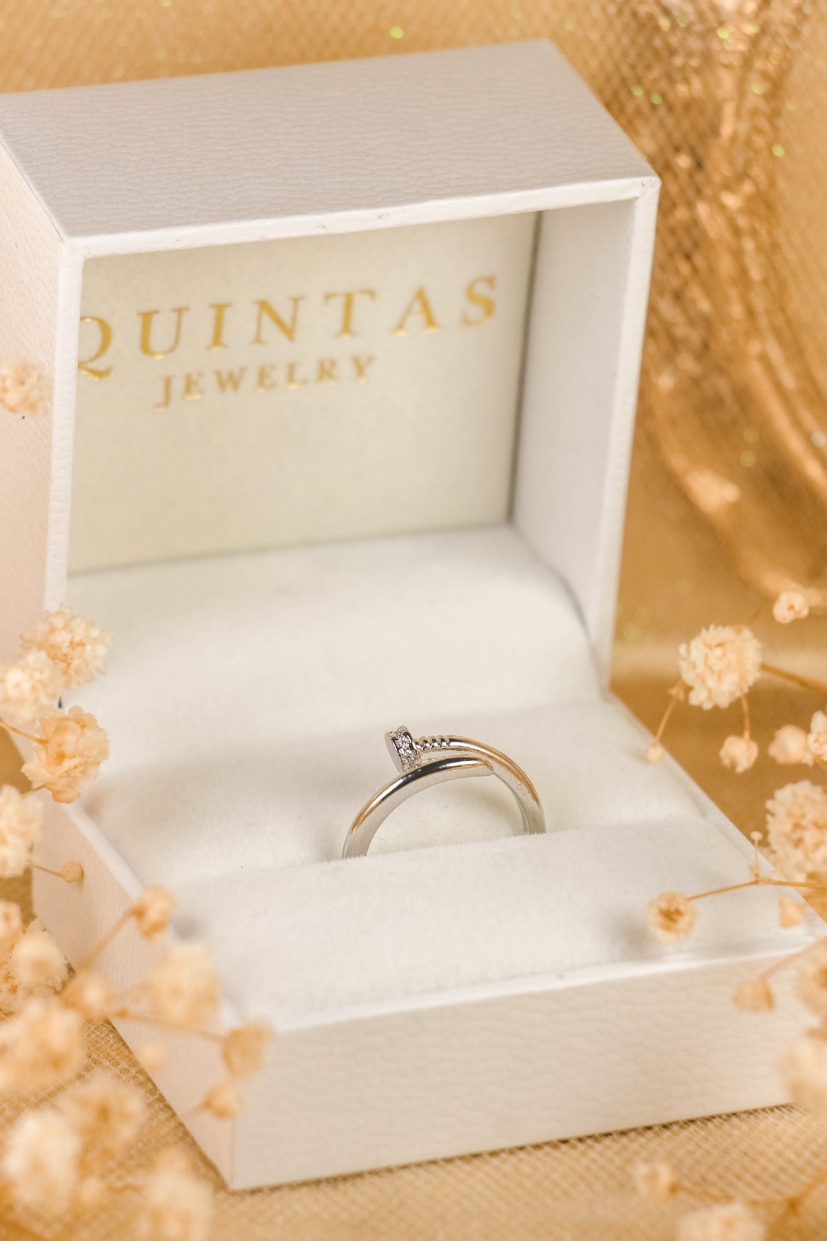 Minimalist Nail Silver Ring (Adjustable)
