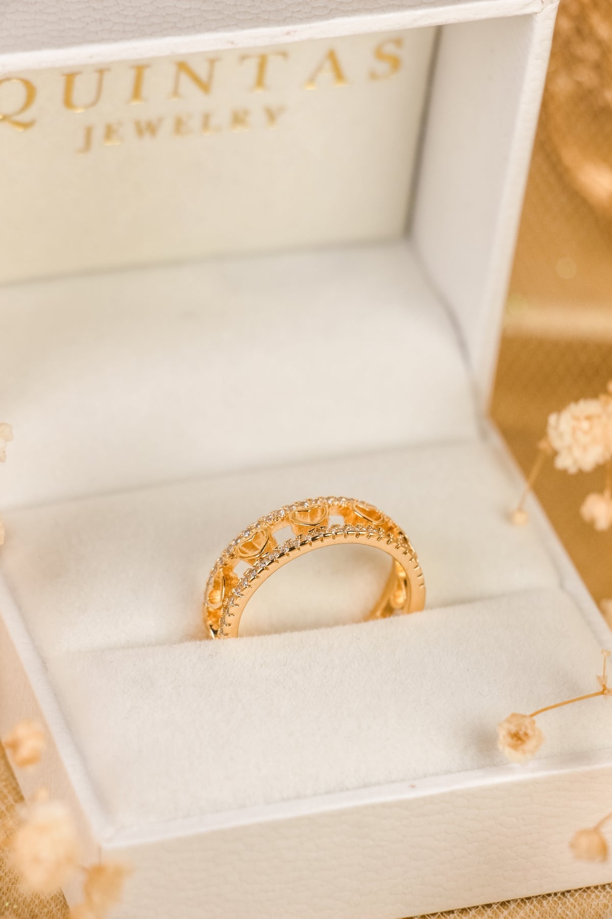 Valeria Heart Band Ring (Adjustable)