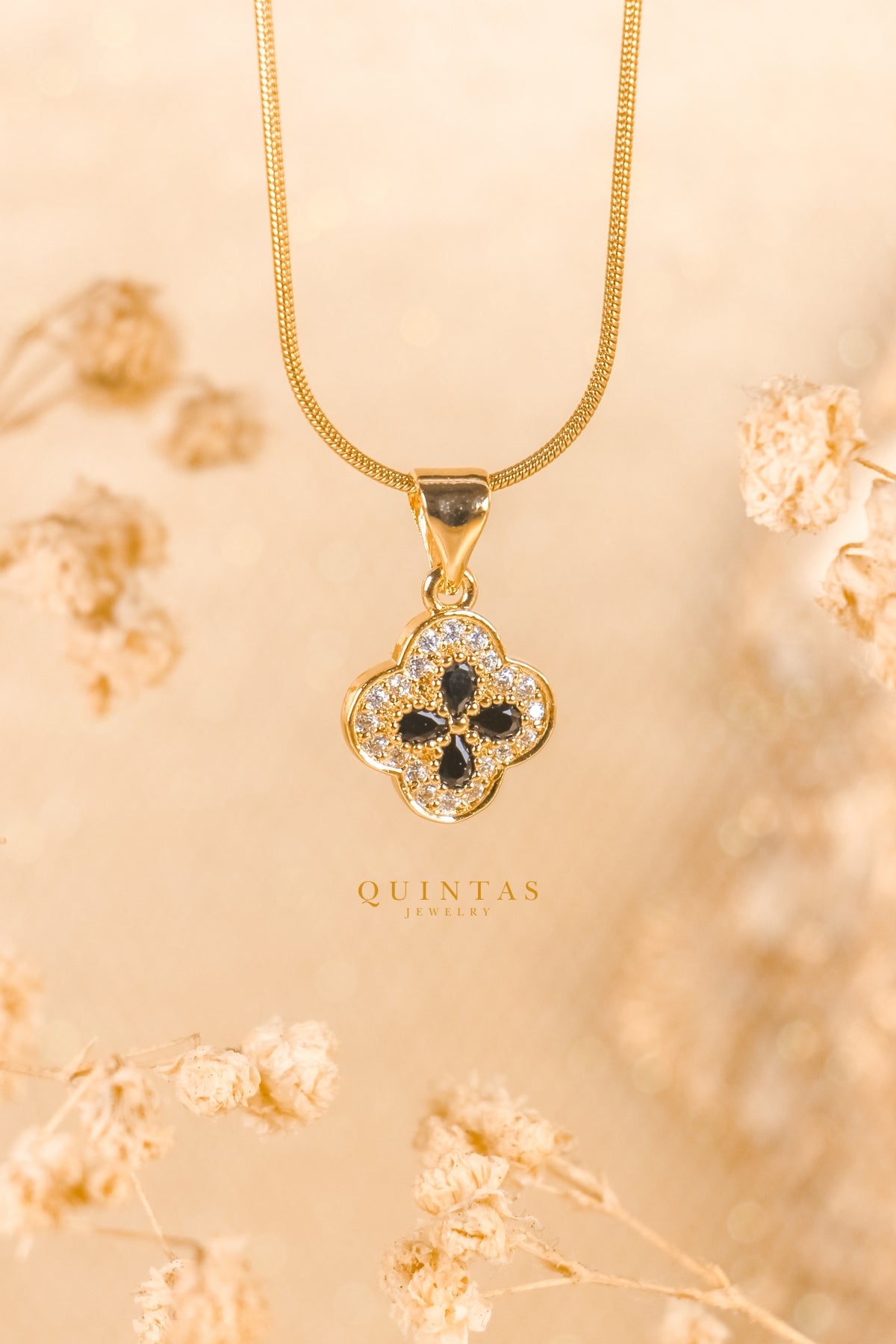 Aurea Black Clover Necklace