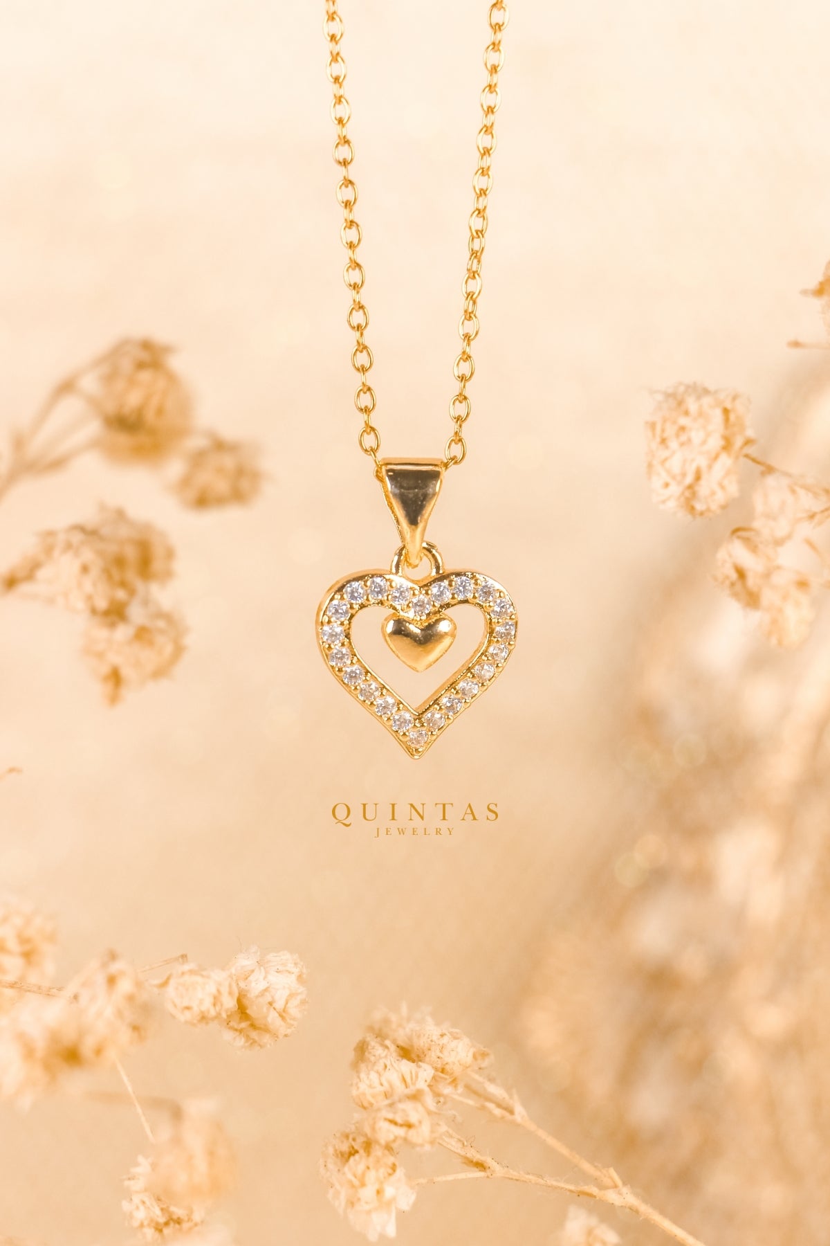 Golden Promise Heart Necklace