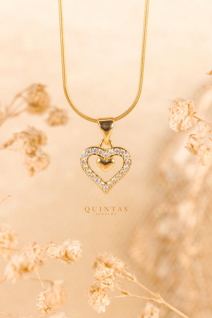Golden Promise Heart Necklace