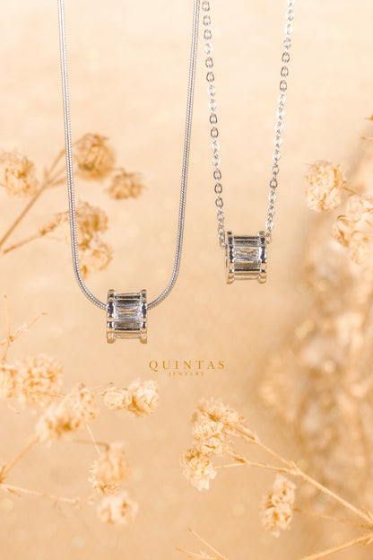 Luke Silver Barrel Necklace