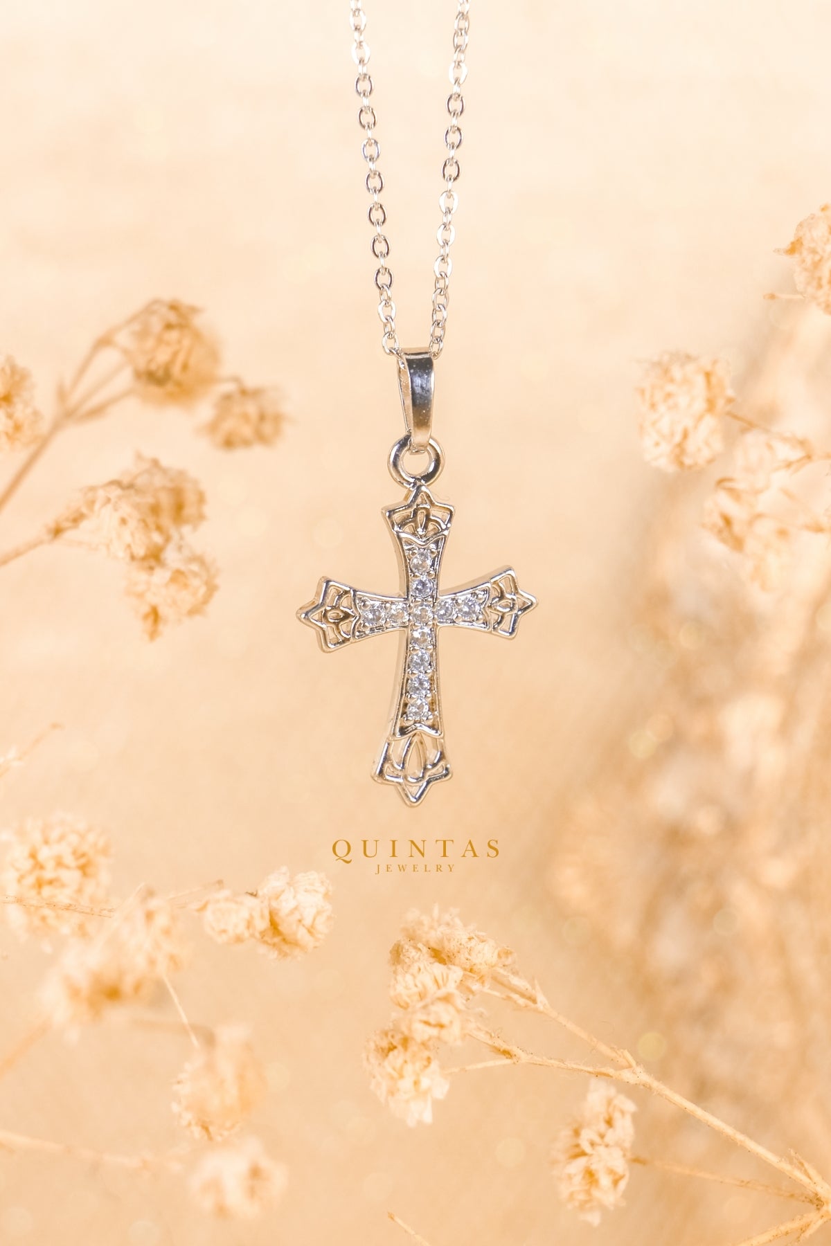 Solace Cross Silver Necklace