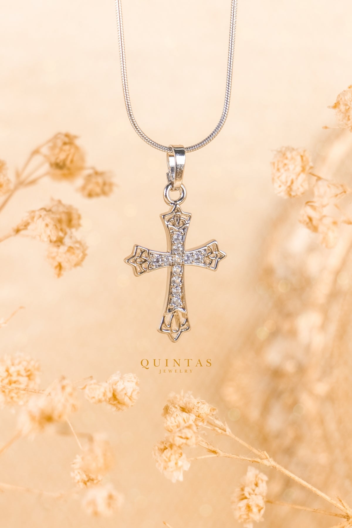 Solace Cross Silver Necklace