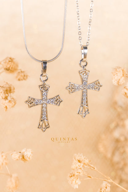 Solace Cross Silver Necklace