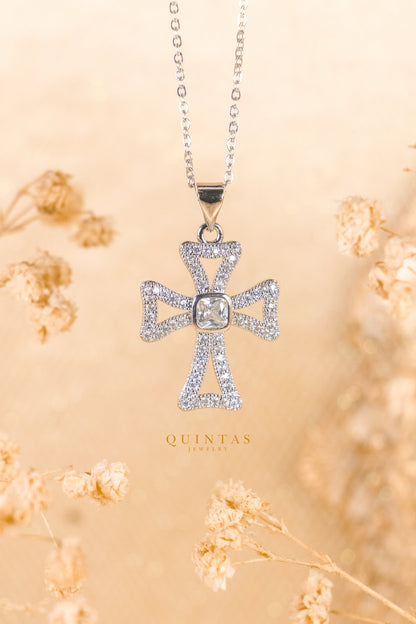 Harmony Diamond Cross Silver Necklace