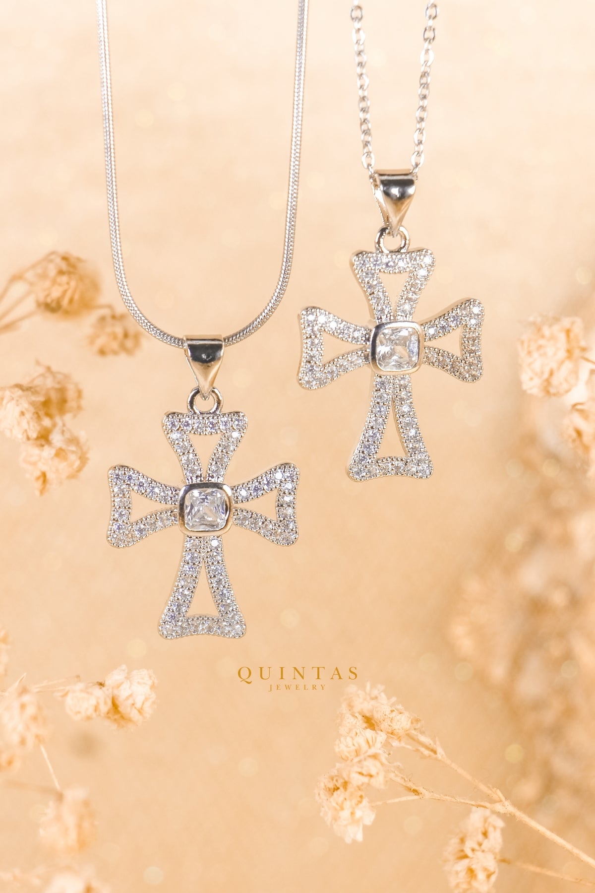 Harmony Diamond Cross Silver Necklace
