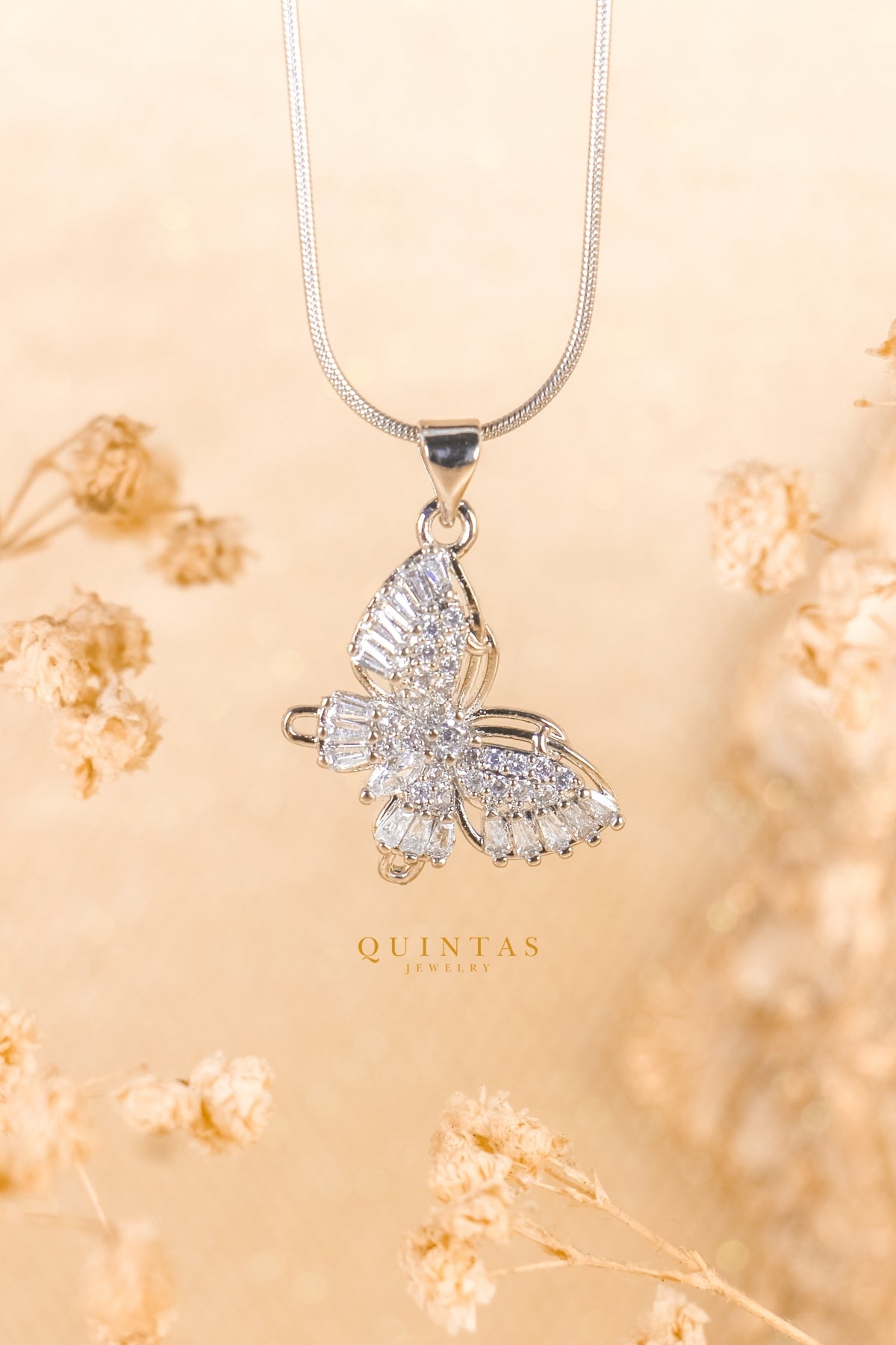 Celeste Butterfly Silver Necklace