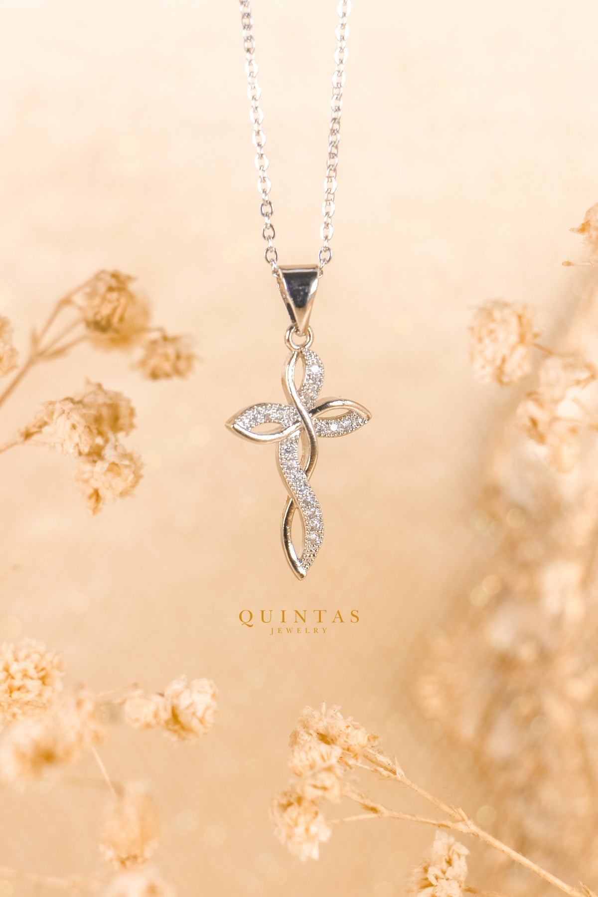 Devotion Diamond Cross Silver Necklace