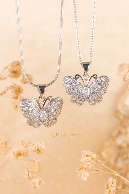 Jane Butterfly Silver Necklace