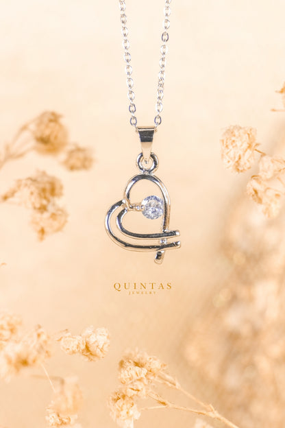 Interwined Hearts Silver Necklace